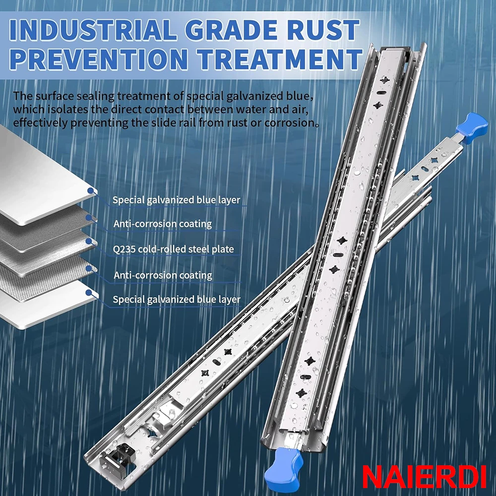 NAIERDI 260LBS Heavy Duty Locking Drawer Slides 10-32