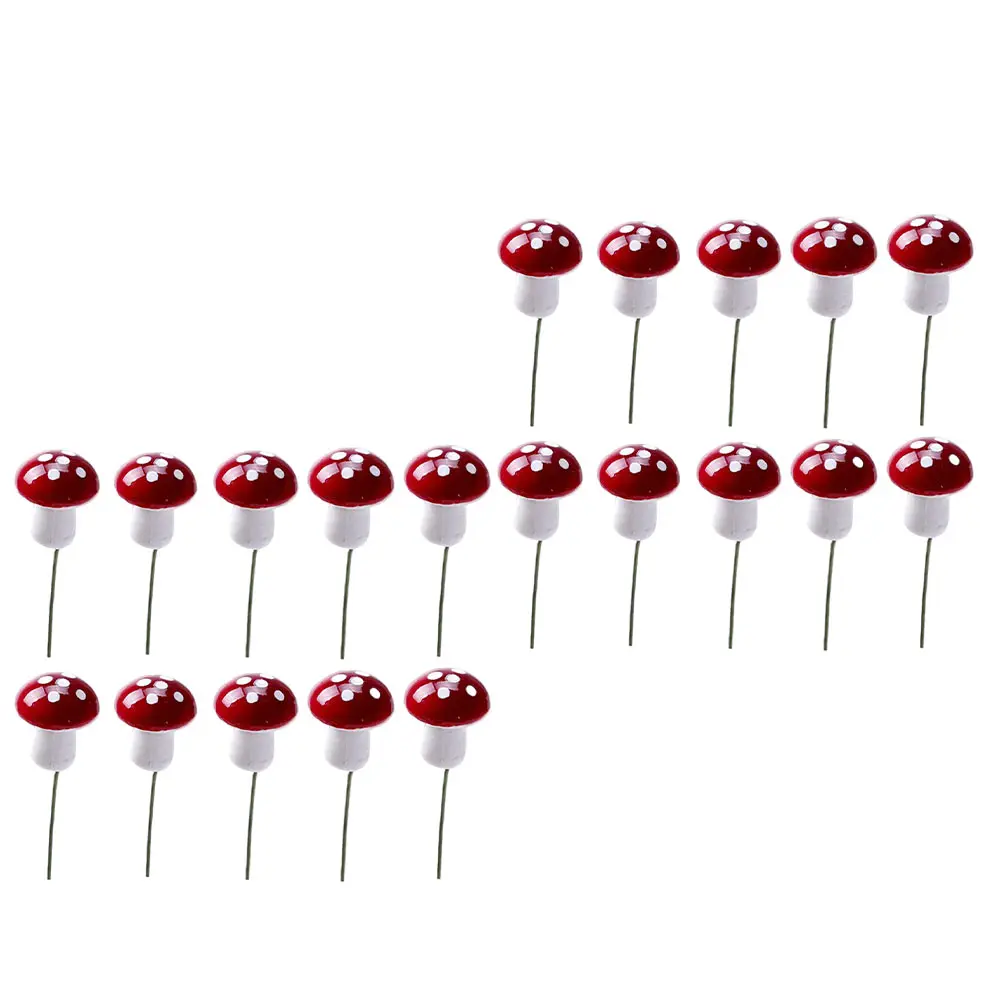 

50pcs Simulation Foam Mushroom Model Miniature Decoration Fairy Garden Terrarium Succulents Decorative Moss Statue Colorful