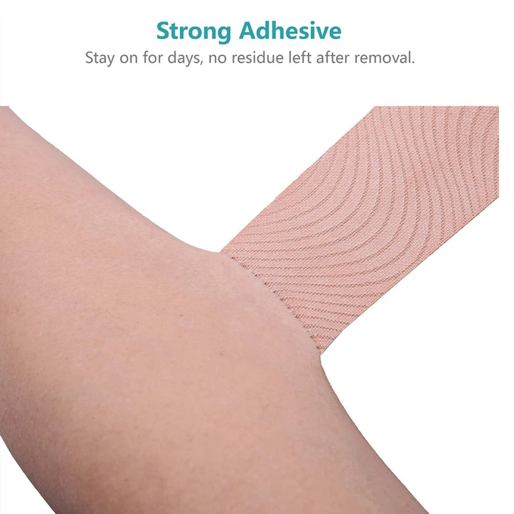 (5 عبوات) شريط رياضي من القطن المرن لحماية كوع الركبة، ضمادة لاصقة لاستعادة العضلات، مقاوم للماء وجيد التهوية #5