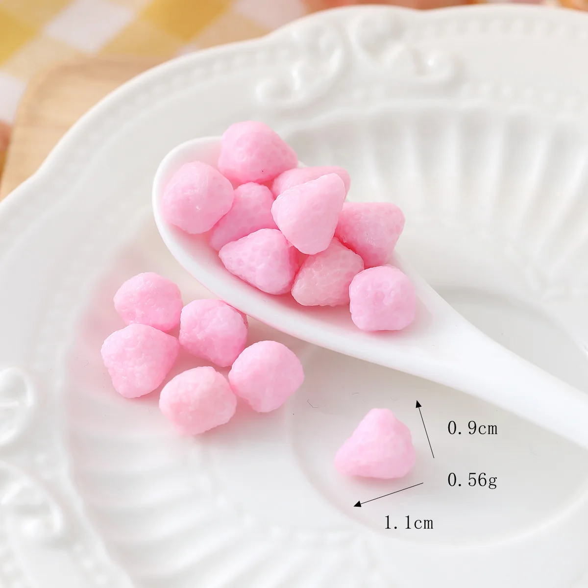 Kawaii Mini Harz Simulation Erdbeere Zubehör Dekoration Miniatur Handwerk Material Verschönerung Cabochon 20 teil/los – Detail 8