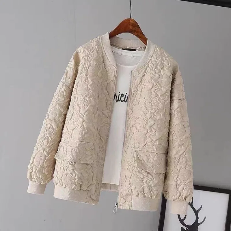 Spring Autumn Bomber Jacket Women Zip Coat Long Sleeve Tops Pockets Stand-up Collar Design Casual Outerwear Women Jacket New