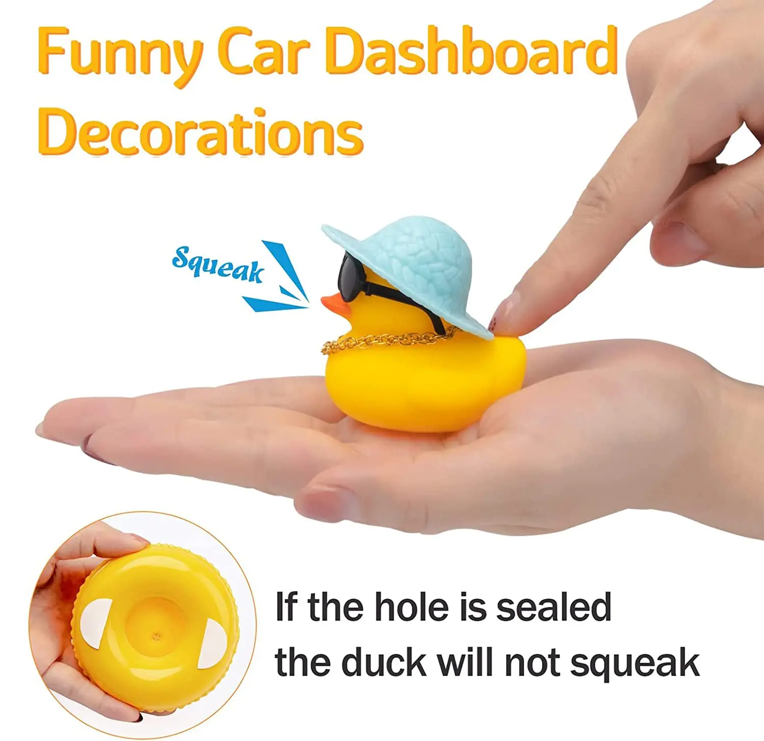 Car Rubber Duck Dashboard Yellow Duck Decoration for Car Dashboard Decorations Duck Toy with Swim Ring