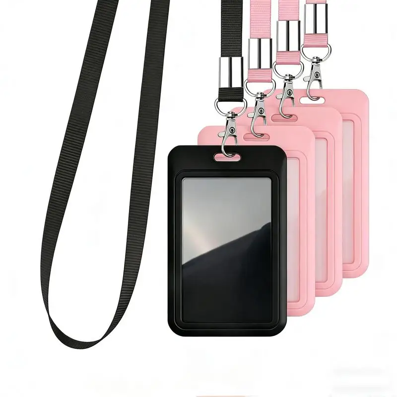 Vertical, rigid black ID card holder，Suitable for office use、School scene，Can store ID cards、Credit card、Access Card、Driver's li