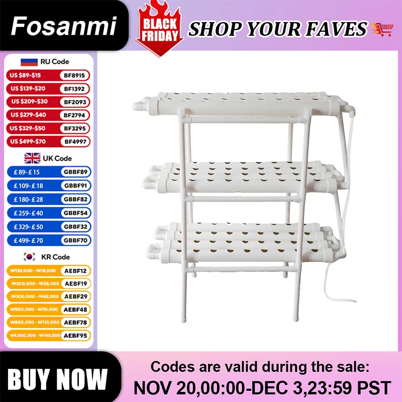 

Hydroponics Growing System Kit,3Layers108Sites Hydroponic Garden Vegetables and Herbs PVC-Pipe Cultivation Multi-Layer Equipment