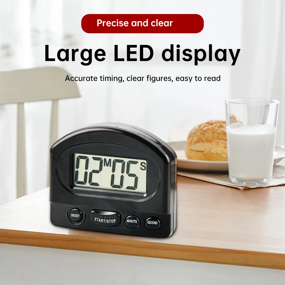 LED Counter Display Alarm Clock Manual Electronic Countdown Sports Magnetic Digital Timer Kitchen Cooking Shower Study Stopwatch