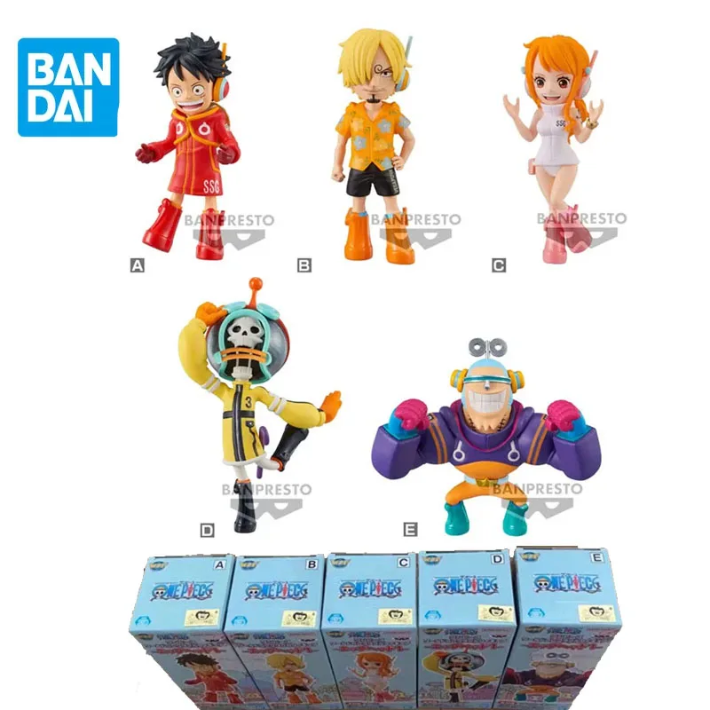 BANDAI Genuine One Piece WCF Egghead Island 1 Luffy Sanji Nami Franky Anime Action Figures Toys For Boys Girls Kids Gift Model