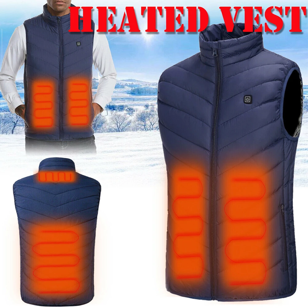 

Washable Men Vest Electric Heated Cotton Warm Usb Charging 45°C Adjustable Winter Outdoor Wear Machine Hand Washable
