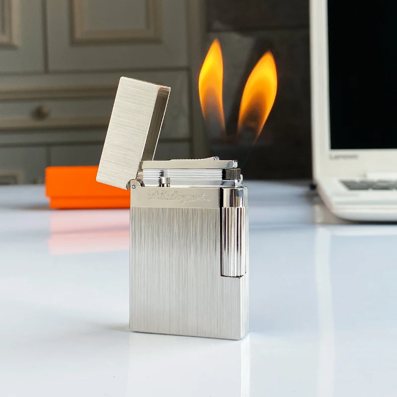 New commemorative edition single and double flame luxury lighter Ping Sound natural paint cigarette smoking butane lighter 16088