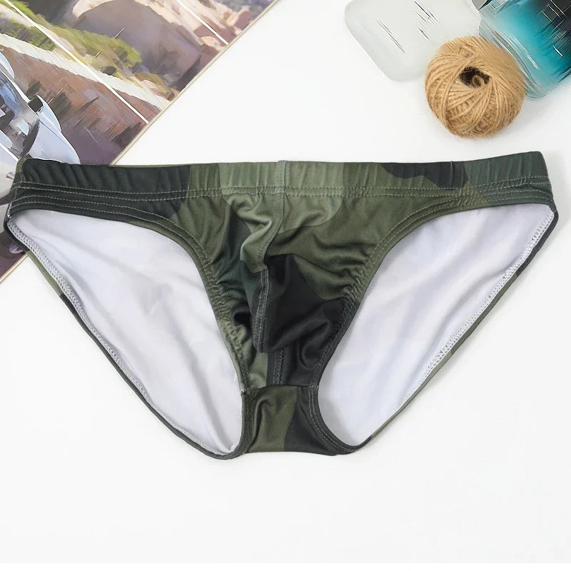 

Male Brief Men's Underpants Stretch Fashion Triangle Plus Size Breathable Camouflage Bulge Pouch Knickers Elastic