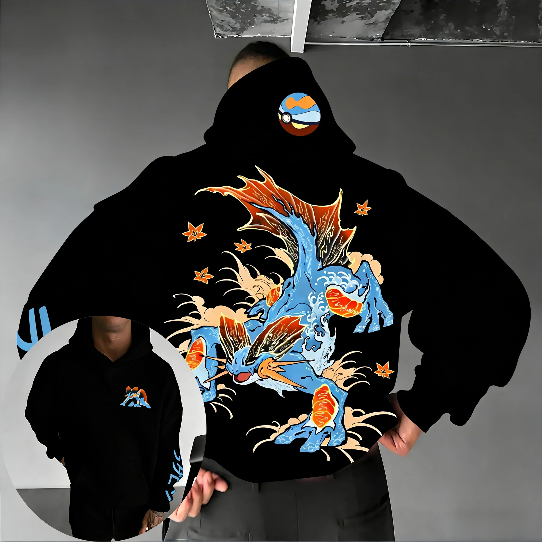

Pokémon Game Swampert Printed Cotton Hoodie 2026 Spring/Summer New Harajuku Men's and Women's Loose Casual Y2K Parent Child Top