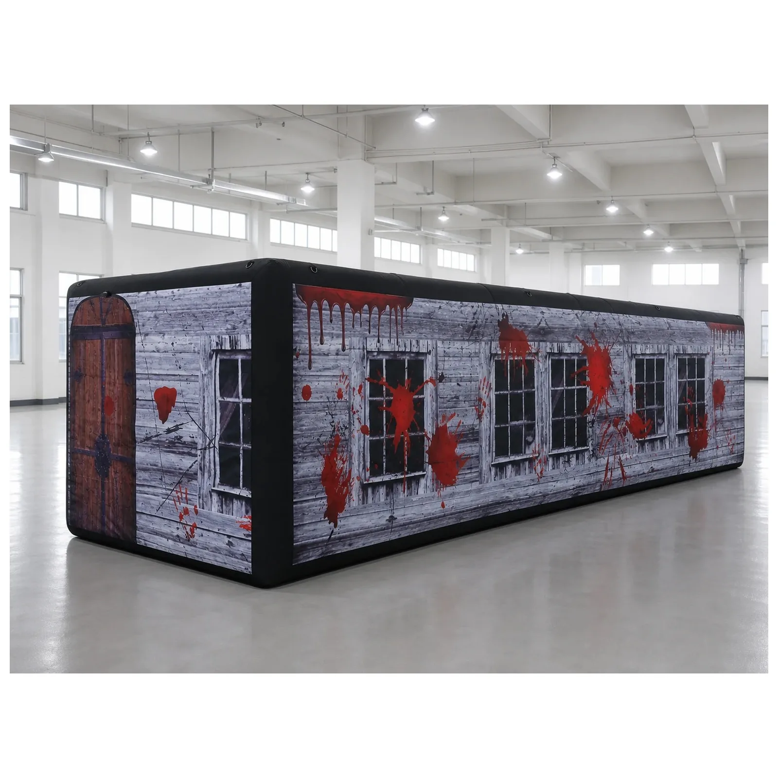 Large Gray Blood Window Inflatable Maze 4X11m 13X36ft with Blower Sports Game Exciting Party Events Kids and Adults Outdoor Fun