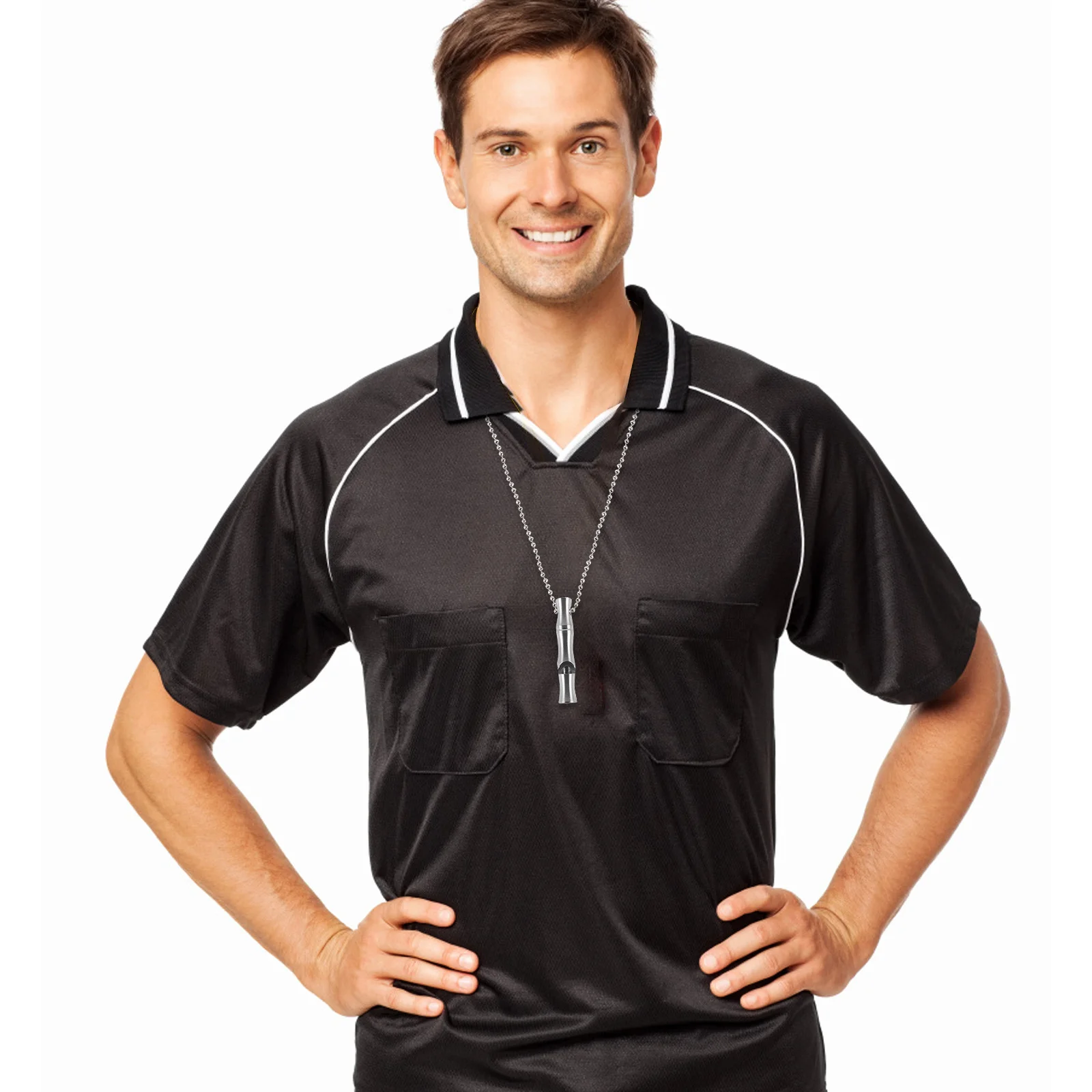 多用途サバイバルホイッスル 大音量 ステンレス製 アウトドア 緊急時 審判 スポーツ サッカー ハイキング メタルペンダント キーホルダー