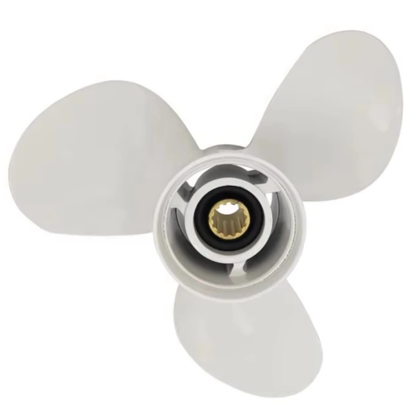 

Boat Outboard Propeller 663-45954-01-EL For Yamaha 40HP 48HP 50HP 60HP 11-3/4 x 10 3 Blades 13 Spline Tooth Aluminum Alloy White