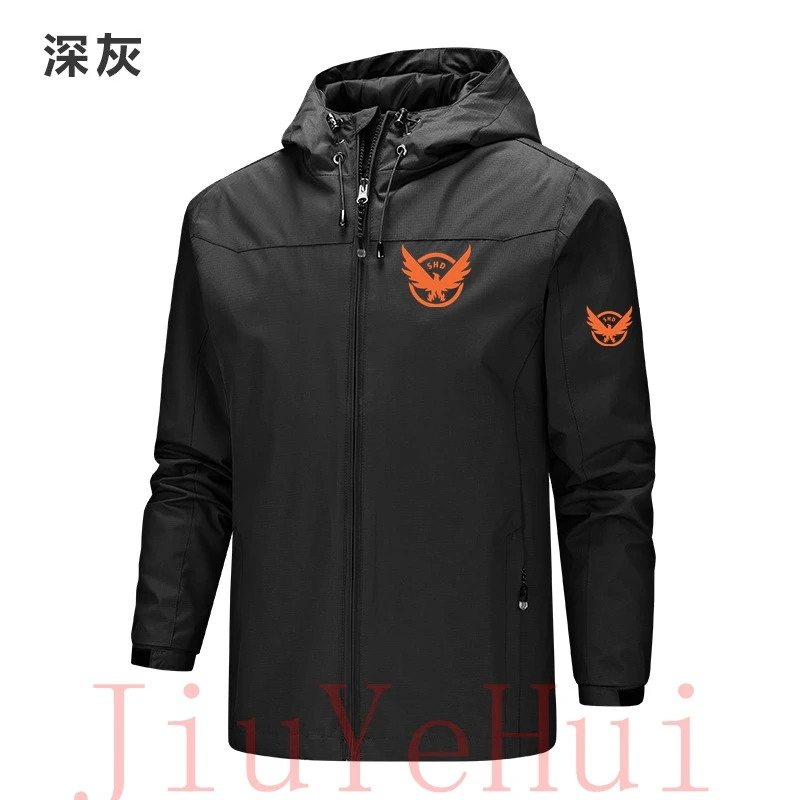 Tom Clancy\'s The Division SHD The Strategic Homeland Mens Zipper Windproof Jacket Fashion Waterproof Jacket Mens Clothing Hoodie