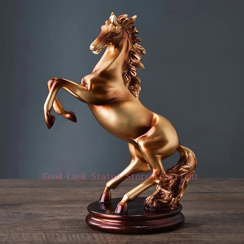 large HOME office Company hall lobby talisman business Success bring wealth Money Gook Luck horse FENG SHUI Mascot Statue