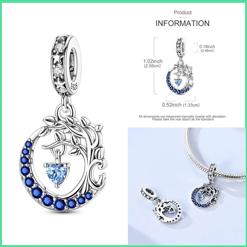 Charms Beads 925 Sterling Silver Arrow Piercing Rose Moon Tree Hot Air Balloon Pendant  Beads Fit DIY Bracelet Fine Jewelr