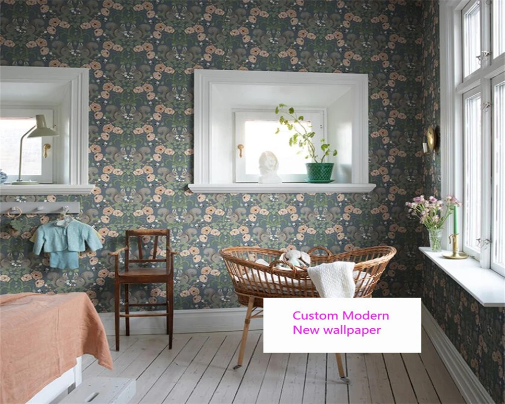 beibehang papel de parede Customized modern new bedroom living room squirrel animal children's room bedroom background wallpaper
