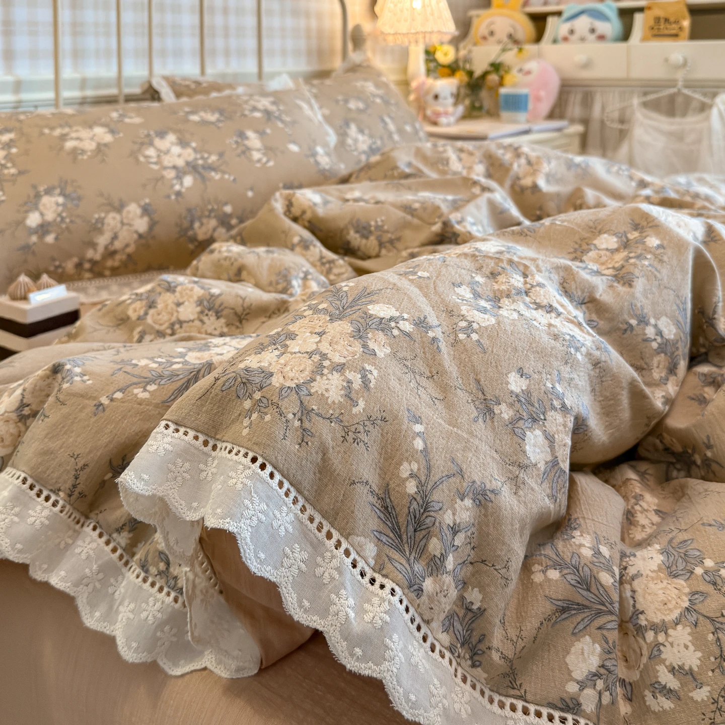 Bettwäsche-Set mit Blumenmuster, Prinzessin, Bettbezug, Bettwäsche-Set Zm бе Sosyal Set, Raumdekoration, Geburtstagsgeschenk, Schlafzimmer – Detail 3