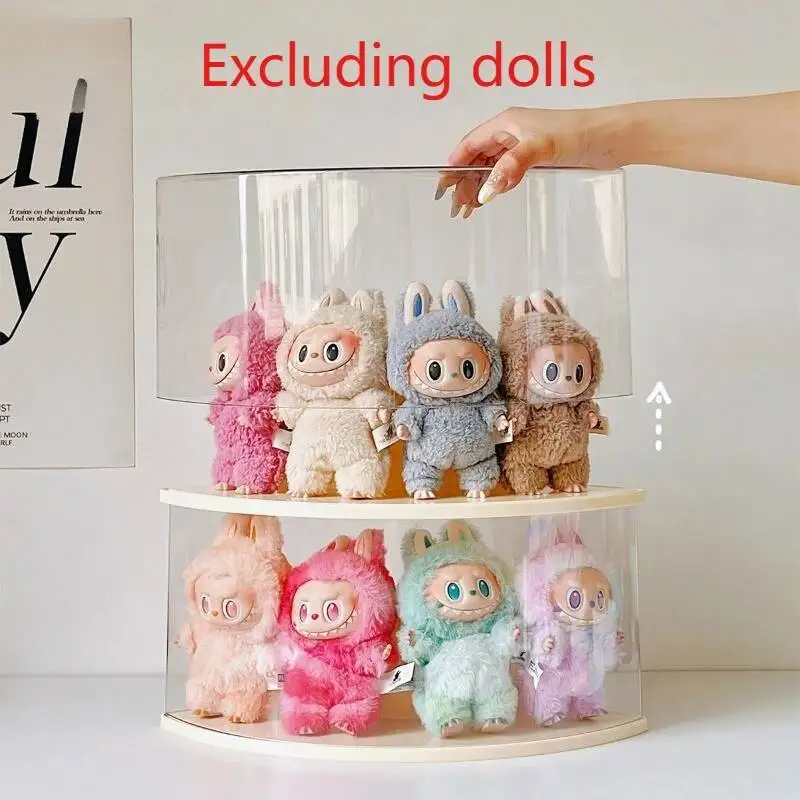 

Creative Fan-Shaped Transparent Corner Dustproof And Waterproof Doll Car Model Figurine Storage Display Stand