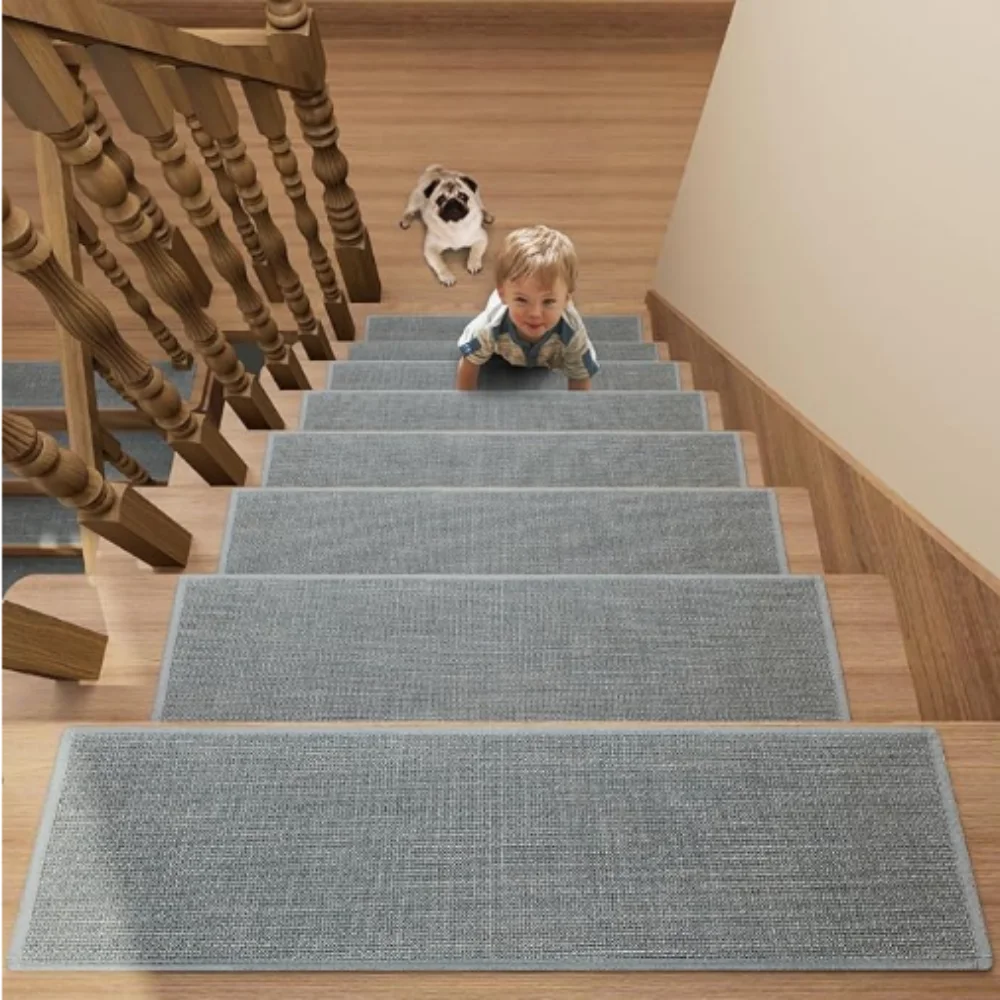 VIKAMA Treppenstufen, Holzstufen, Sicherheits-Treppenmatte, Treppen, rutschfester, wasserdichter Teppich, geeignet für Treppen, Bodenmatte, Heimdekoration