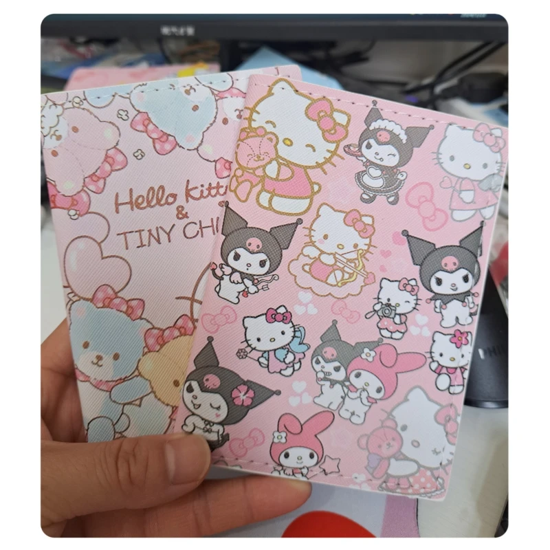 hello kitty my melody kuromi Sanrio wallet passport holder travel wallet  passport bag anime ladies document holder travel