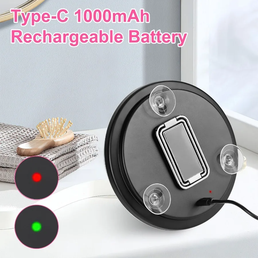 30x vergrotende spiegel met licht 3 kleuren dimbaar helderheid inbegrepen pincet schaar reisvergrotende make-upspiegel met Suc