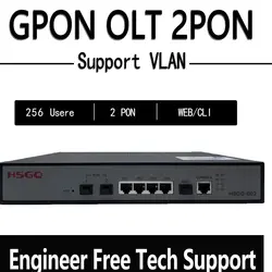 GPON OLT 2PON 256 ONU 10G Uplink C+ GBIC MINI GPON OLT 2 Port SFP 100-240V AC 12V DC Power