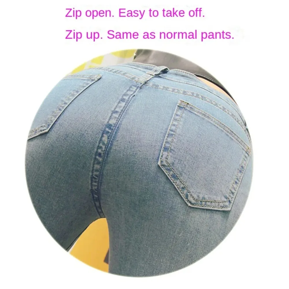 Jeans de pêche à entrejambe ouvert pour femmes, fermeture éclair invisible, pantalons de sexe en plein air, été, maigre, mince, sexy, aussi hotpants, denim Y2K, petit ami