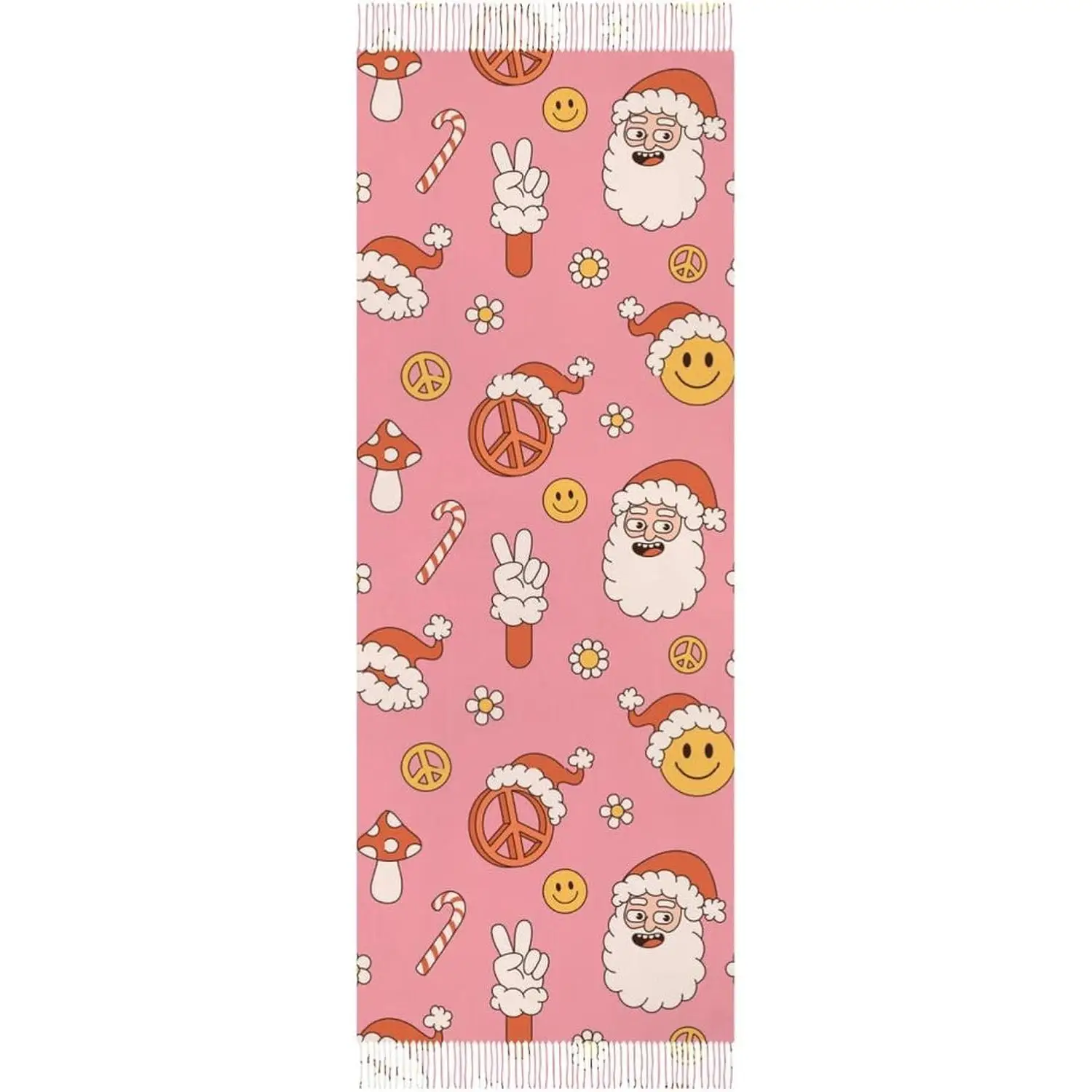 

Накидки с кисточками, теплый мягкий зимний легкий кашемировый длинный шарф для женщин, подарки, повседневные путешествия, офис, крутой хиппи, рождественский принт