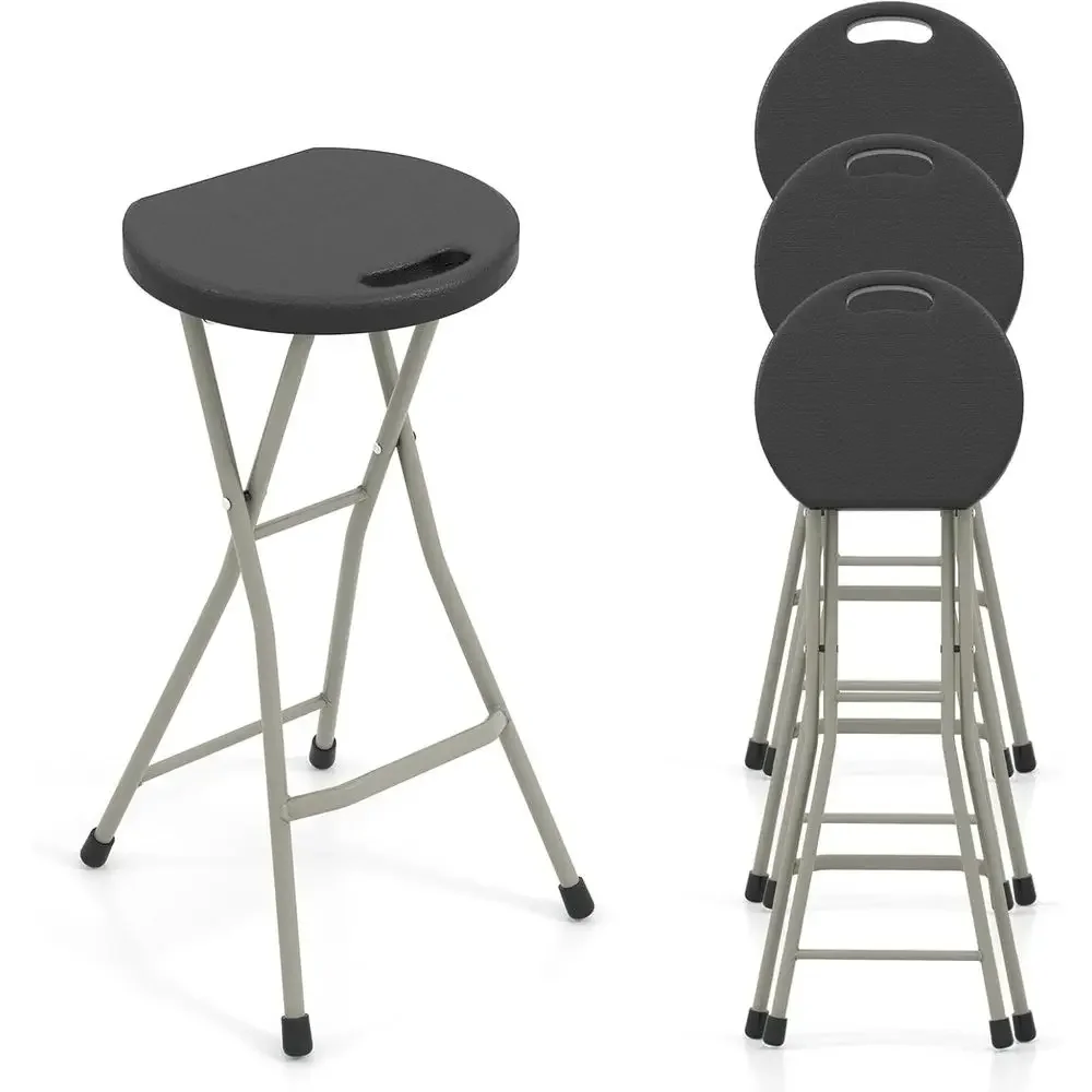 

Collapsible 4-Pack Camping Stool, 28 Inch, 550 lb Capacity, Portable Plastic Seat with Handle for Outdoor Activities