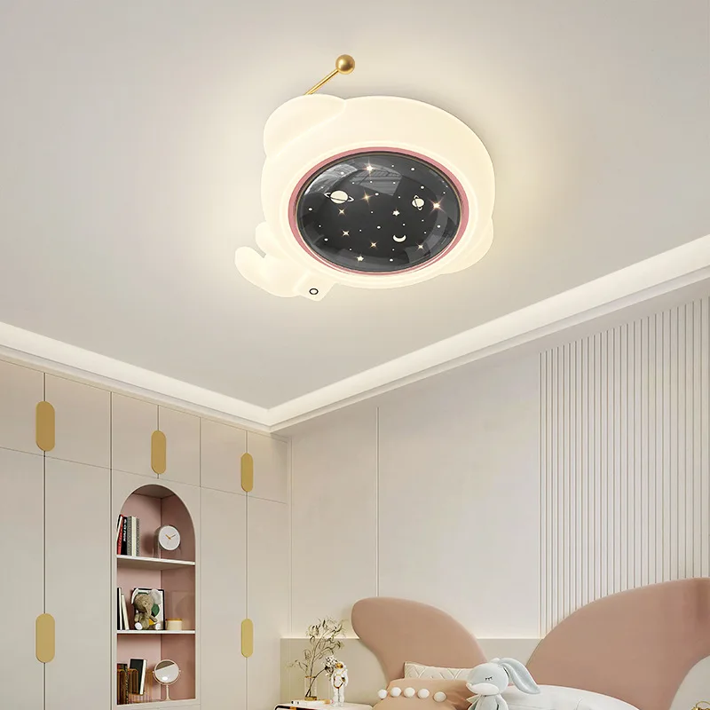 

Starry Sky Astronaut Ceiling Lights LED Children's Room Light Cartoon Creative Baby Room Nursery Boy Girl Bedroom Ceiling Lamps