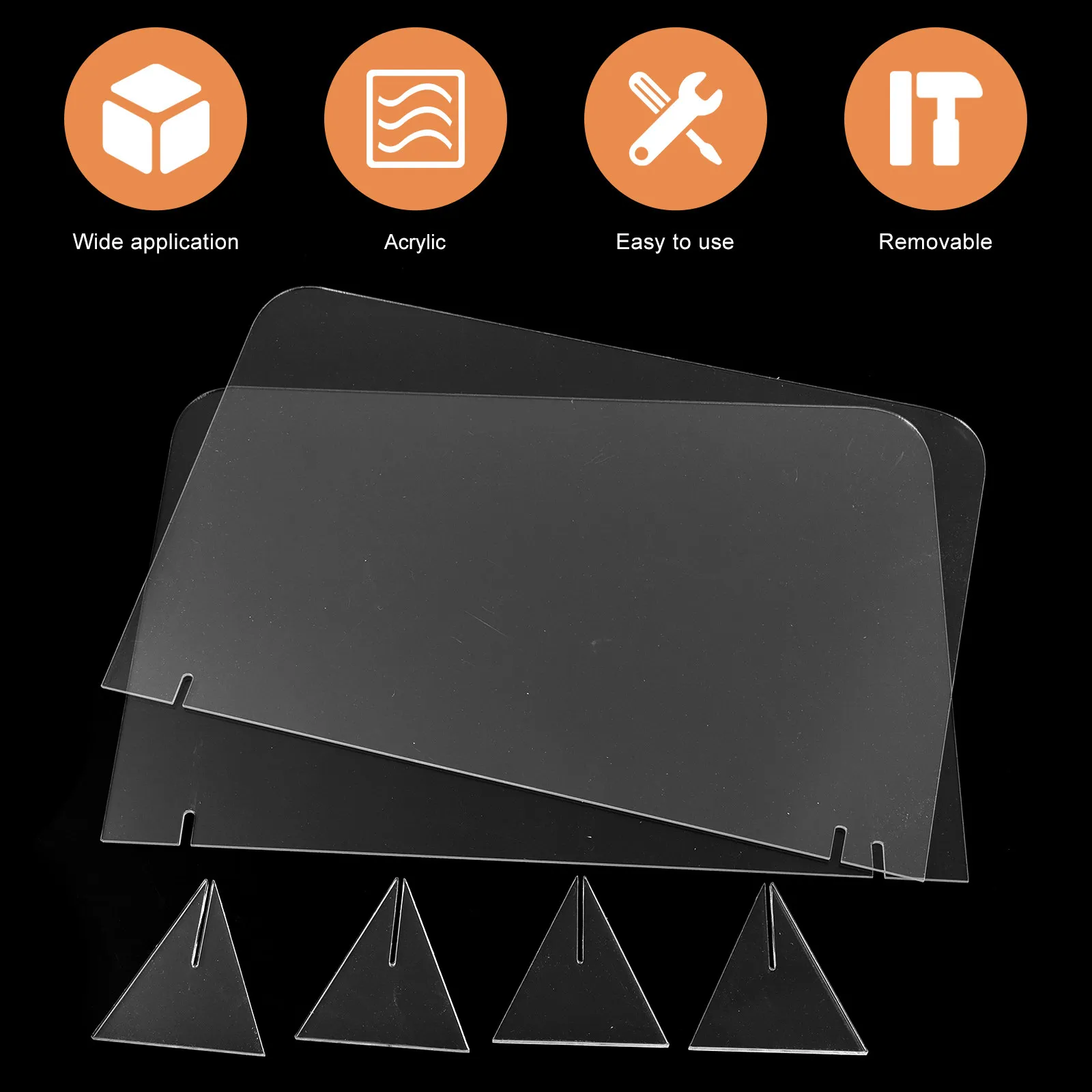 

5pcs Transparent Whiteboards Desktop Writing Message Boards Acrylic Memo Board For Office Home Hotel Use Folding Writing Surface