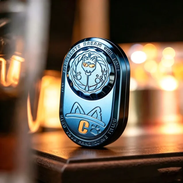 Arrogant Cat God Stainless Steel Track Rhythm Push Slider Same Style As Sea Shark EDC Fidget Metal Anti Stress Fidget Toy