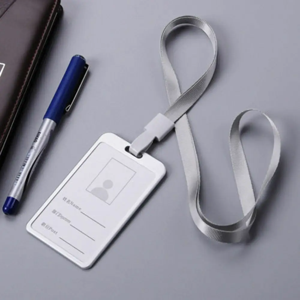 Aluminium Office Supplies Company Business Metal Case Certificate Identity Pass Tag Work Badge with Lanyard ID Card Holder