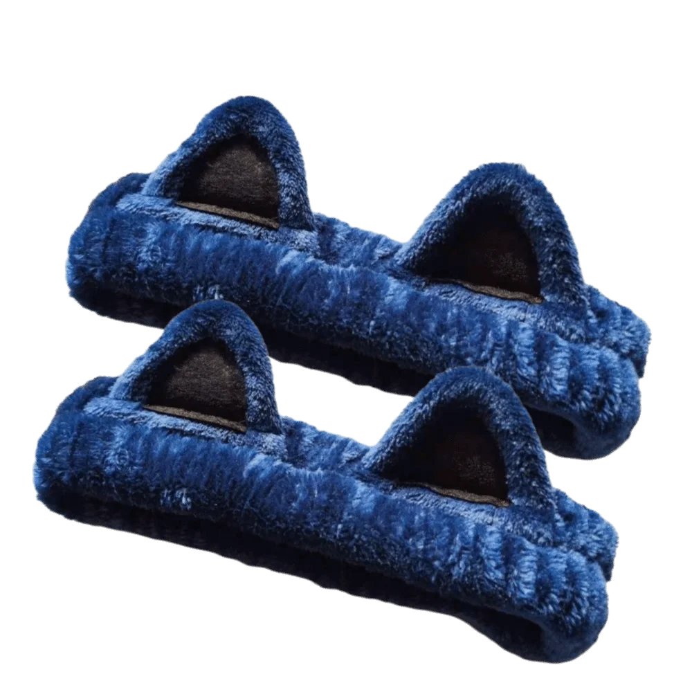 Cute Soft Furry Cat Ear Head Hoop Lightweight Polyester Cartoon Hairband 3D Elastic Plush Headband Shower