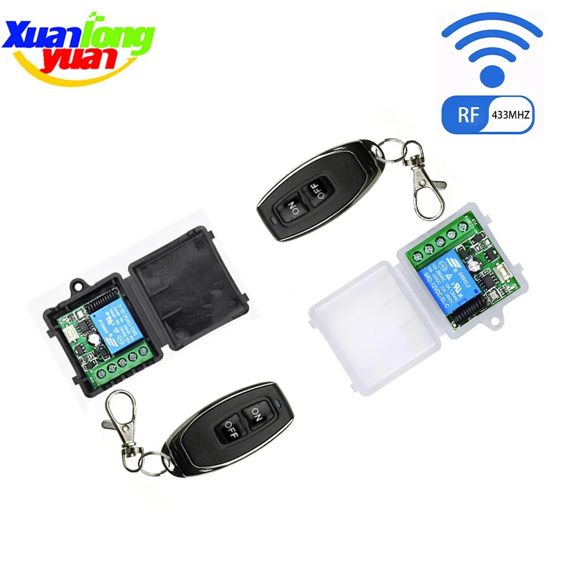 Hot 433mhz Rf Transmitter And Receiver Module DC12V 1CH 1Channel 10A Relay Remote Control Switch Wireless Switch Remote Control