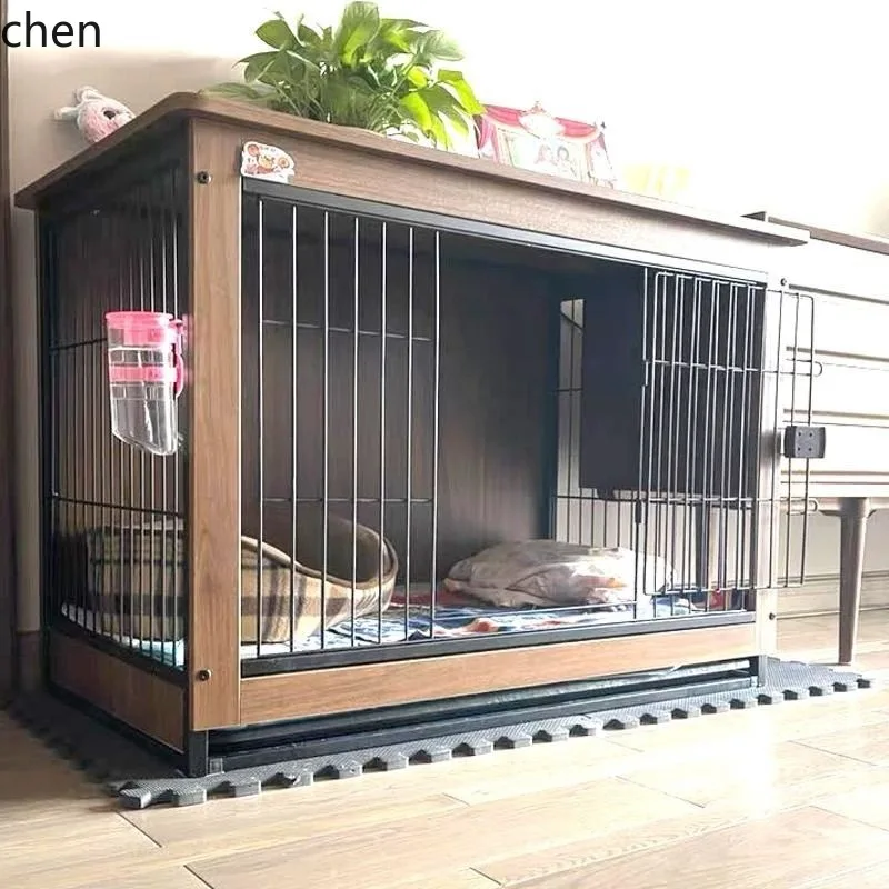 CZ Wooden Pet Indoor Cage Shiba Inu Medium Small Dog Fence Household with Toilet Separate Dog Villa