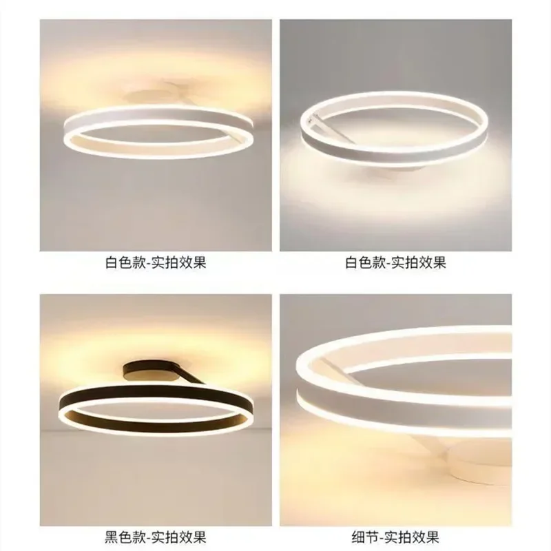 Imagem -06 - Nordic Led Ring Ceiling Chandelier Luzes Reguláveis para Sala de Jantar Cozinha Quarto Luzes do Pendente do Corredor Decoração de Casa