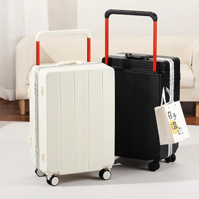 

Aluminum Frame Luggage Wide Trolley Cabin Luggage 20 Inch Boarding Box Trolley Case Drop Resistant 24/26/28'' Rolling Suitcase