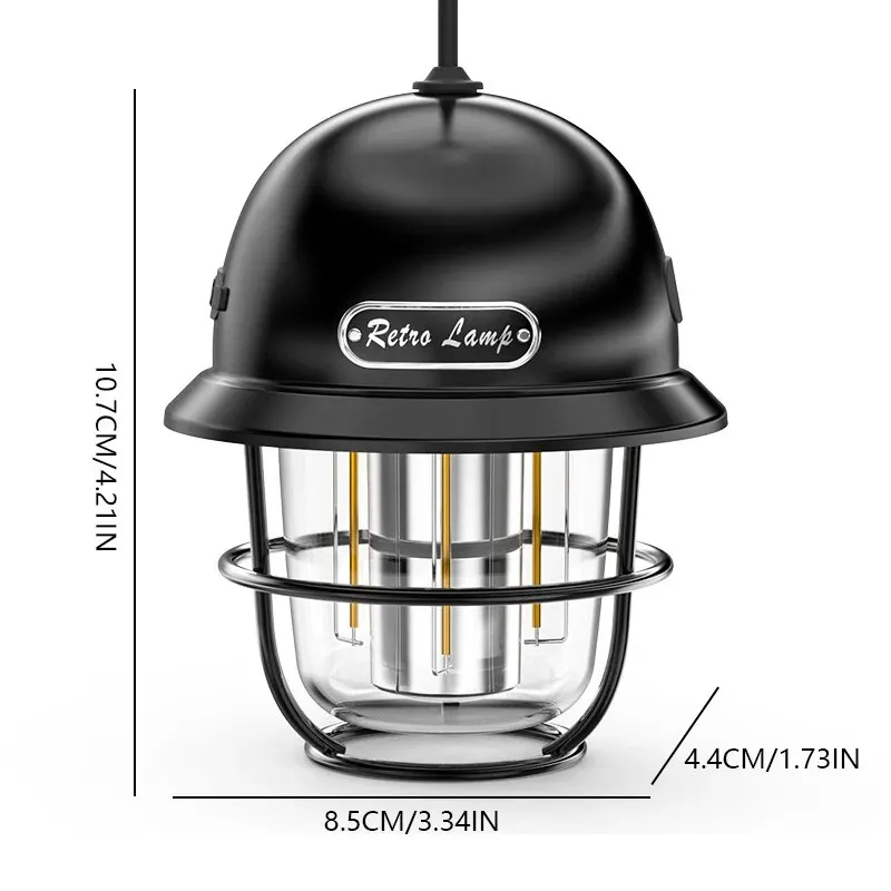 Camping Lamp LED Retro Hanging Tent Lamp Waterproof Dimmable Camping Lights Emergency Light for Outdoor