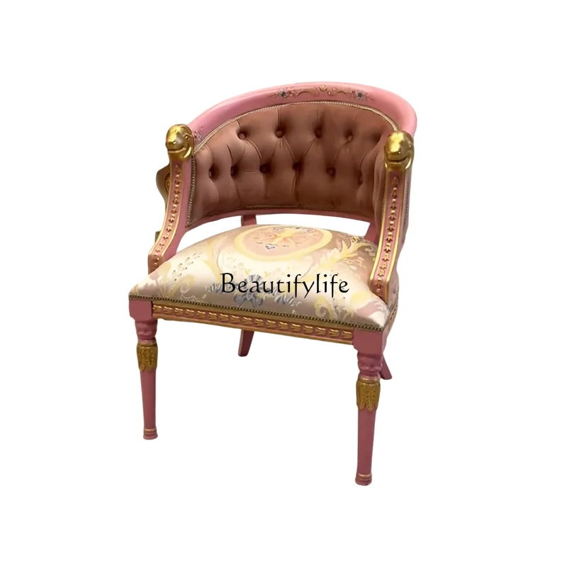 

*Court French romantic style retro small sofa round several European modern single chair