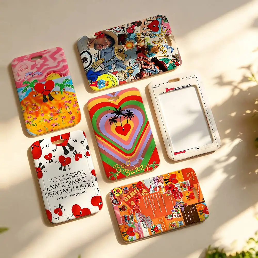 B-Bad B-Bunny Dt MFS NFC Contactless Sliding Card Sleeve For Student Cards, Bus Cards, ID Cards, And Work Permits