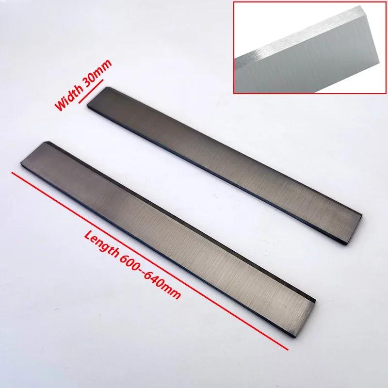 2Pcs 600 630mm W4 HSS Electric Planer Blade. 3x30x630mm High-speed Steel Planer Cutter. 3x30x640mm Woodworking Planer Saw Blades