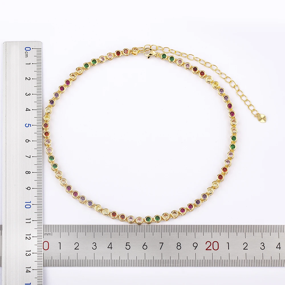 Nidin Ins Hot Sale Sexy Choker Iced Out Tennis Chain Necklace For Women Luxury Cubic Zircon Crystal Neck Accessories Jewelry