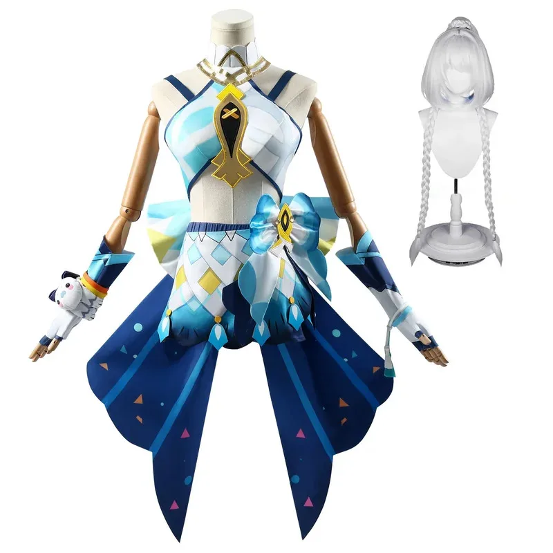 

In Stock Natlan Mualani Cosplay Costume Genshin Impact Mualani Cosplay Dress Costume Outfit Uniform Wig Shoes Full Sets