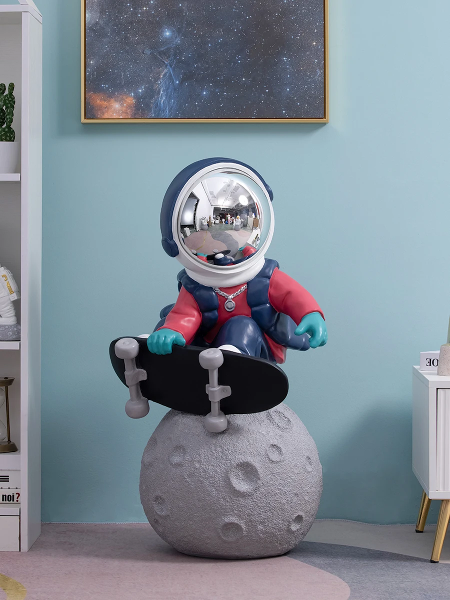 Modern Creative Lunar Astronaut Spaceman Statue Sculpture Home Living Room Large Floor Decoration Accessories Housewarming Gift