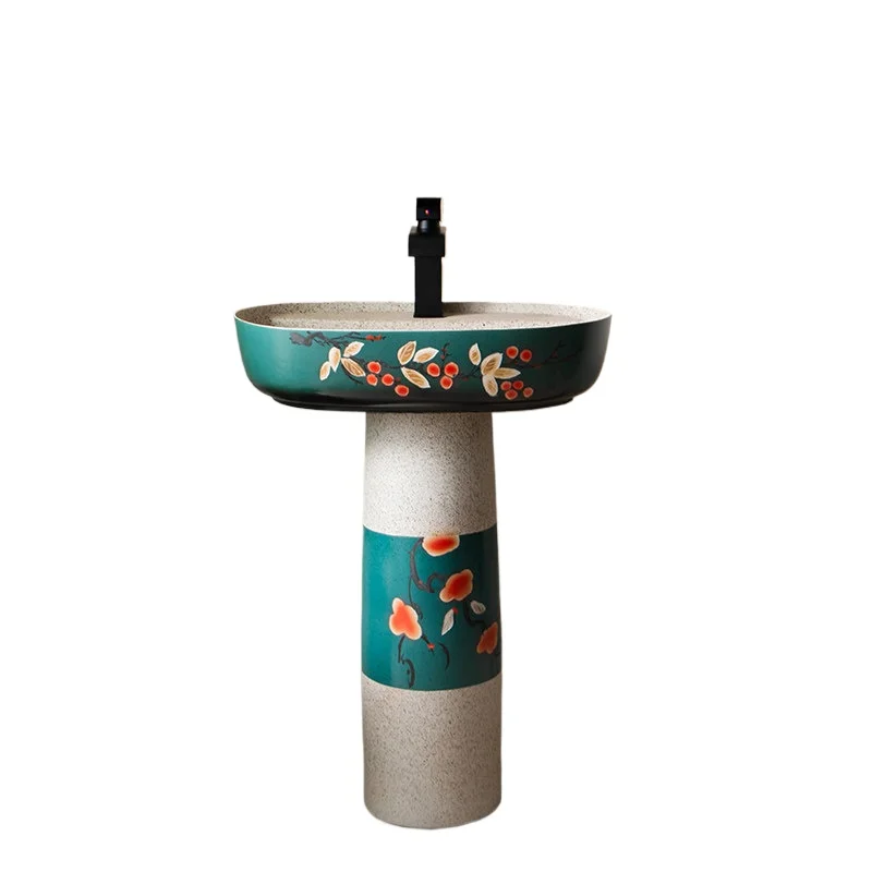 

Небольшая раковина для балкона, трехмерная маленькая квартира, креативная керамическая колонна, независимая раковина