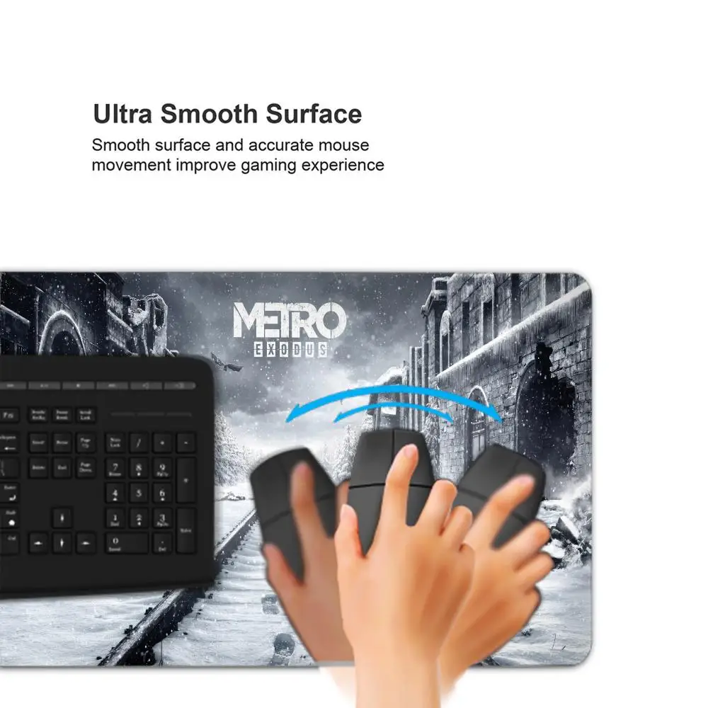 Mouse Pad Large rubber mouse pad with lock edge computer gamer HD Metro Exodus printing desk pad keyboard pad