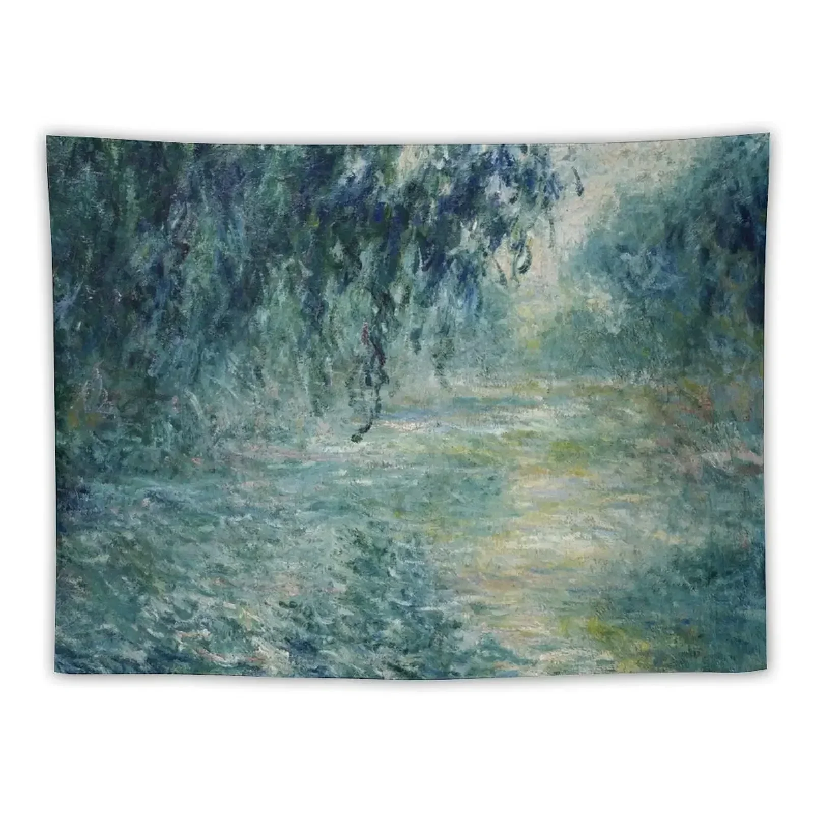 Monet Morning on the Seine Fine Art Tapestry Room Decor Wall Decoration Items Wall Decor Tapestry