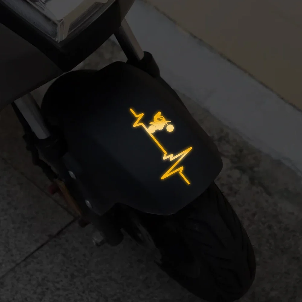 

Motorcycle Creative Heartbeat Body Stickers Personalized Reflective Vinyl Decal Car Motorcycle Scratch Decoration Accessories
